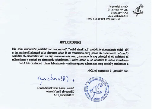 Imprimatur — fac-similé