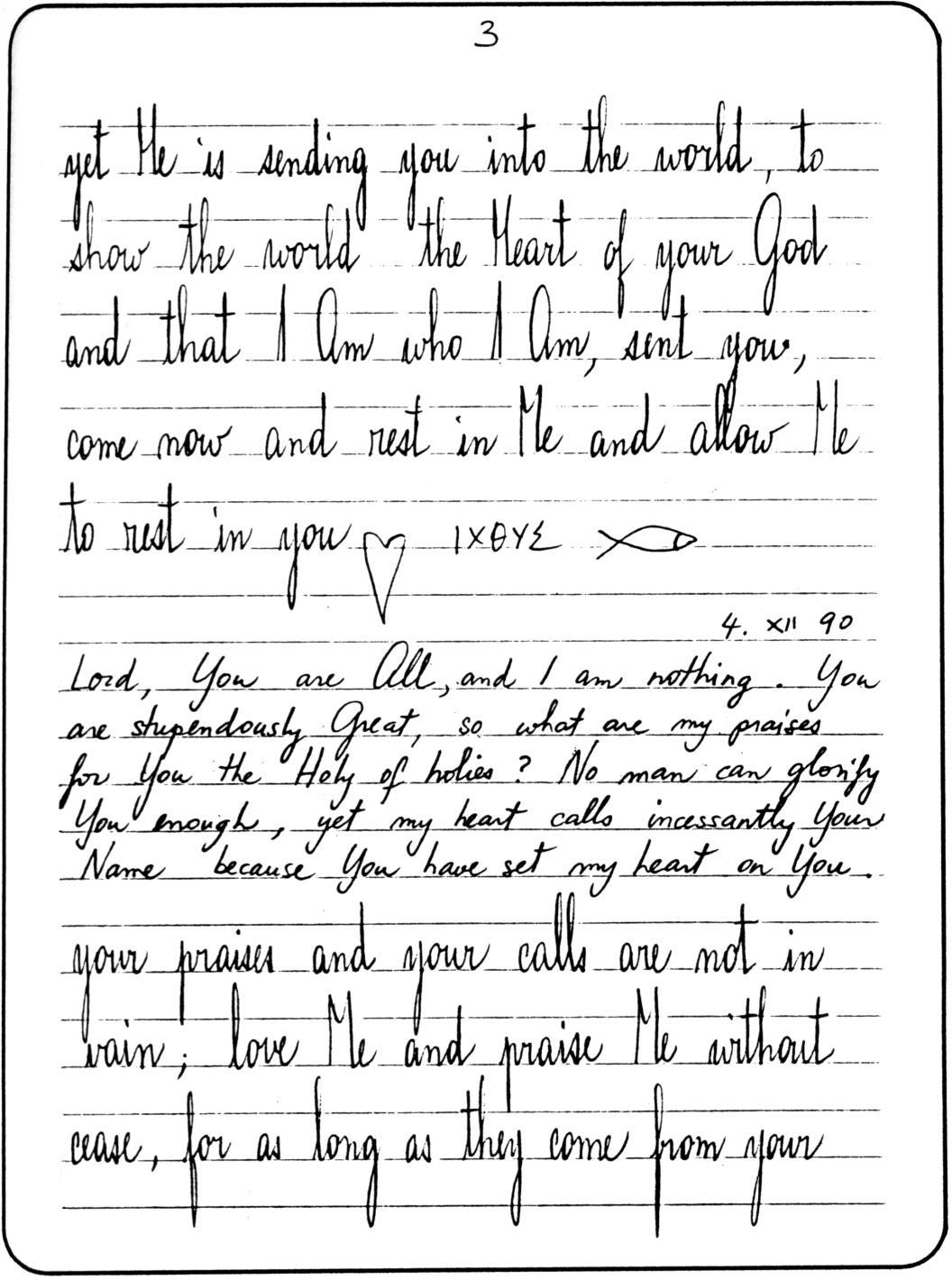 Une page du manuscrit original de la Vraie Vie en Dieu